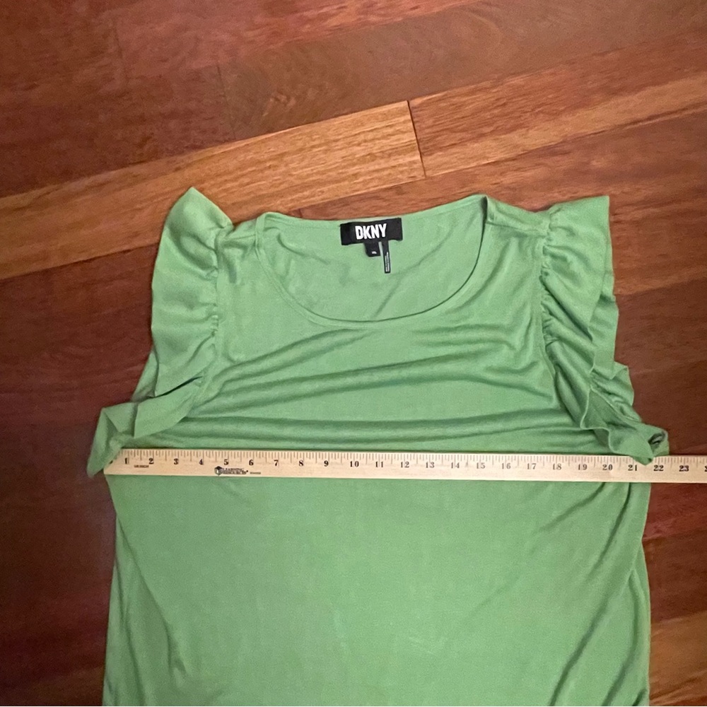 DKNY Green Ruffle Sleeve Blouse - Picture 6 of 7